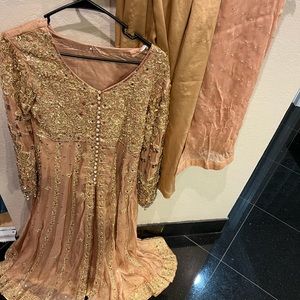 Beautiful bridal wear in nude color.